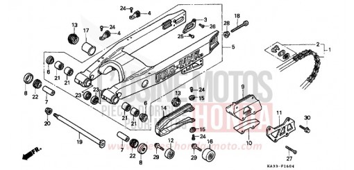 REAR FORK/DRIVE CHAIN (5) CR125RK de 1989